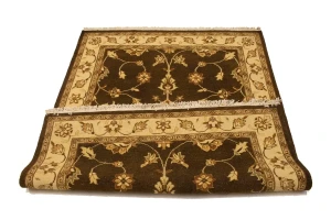 Dark Brown Floral 5X7 Sumak Oriental Rug