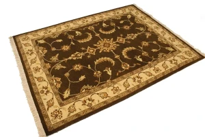 Dark Brown Floral 5X7 Sumak Oriental Rug