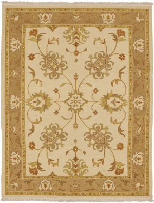 Cream Floral 5X7 Sumak Oriental Rug
