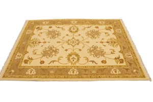 Cream Floral 5X7 Sumak Oriental Rug