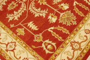 Orange-red Floral 5X6'5 Sumak Oriental Rug