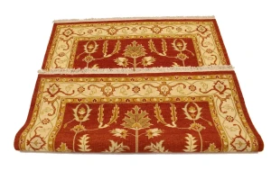 Orange-red Floral 5X6'5 Sumak Oriental Rug