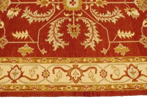 Orange-red Floral 5X6'5 Sumak Oriental Rug