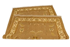 Khaki Floral 6X8 Sumak Oriental Rug