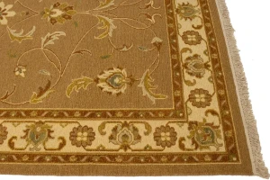 Khaki Floral 6X8 Sumak Oriental Rug