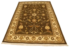 Brown Floral 6X8 Sumak Oriental Rug