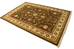Brown Floral 6X8 Sumak Oriental Rug