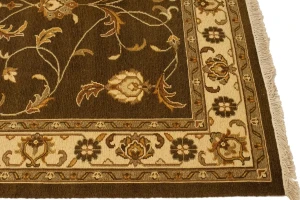 Brown Floral 6X8 Sumak Oriental Rug