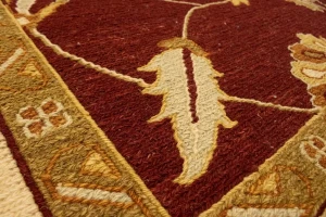 Wine Red Floral 6'7X9'6 Sumak Oriental Rug