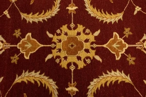 Wine Red Floral 6'7X9'6 Sumak Oriental Rug