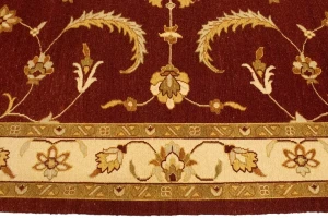 Wine Red Floral 6'7X9'6 Sumak Oriental Rug