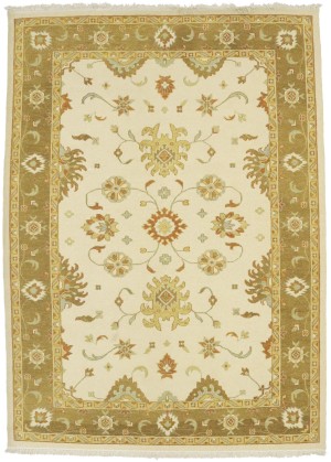 Cream Floral 6'8X9'4 Sumak Oriental Rug
