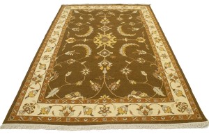 Brown Floral 7X10 Sumak Oriental Rug