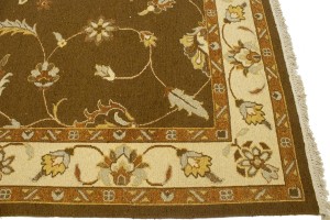 Brown Floral 7X10 Sumak Oriental Rug