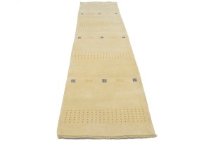 Solid Cream 3X10 Oriental Modern Runner Rug