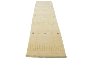 Solid Cream 3X10 Oriental Modern Runner Rug