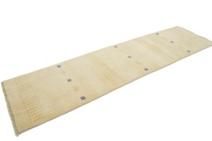 Solid Cream 3X10 Oriental Modern Runner Rug