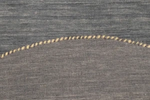 Gray Solid Tribal 5X5 Lori Gabbeh Oriental Round Rug