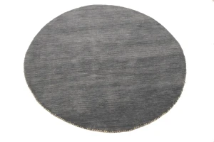 Gray Solid Tribal 5X5 Lori Gabbeh Oriental Round Rug