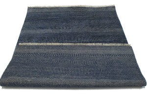 Dark Navy Grass Design 5X7 Modern Oriental Rug
