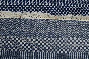 Dark Navy Grass Design 5X7 Modern Oriental Rug