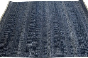 Dark Navy Grass Design 5X7 Modern Oriental Rug