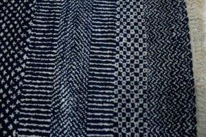 Dark Navy Grass Design 5X7 Modern Oriental Rug