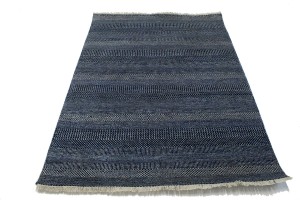 Dark Navy Grass Design 5X7 Modern Oriental Rug