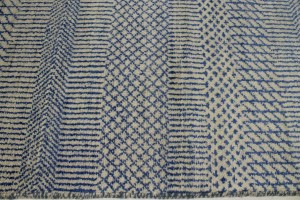 Blue & Ivory Grass Design 5X8'5 Modern Oriental Rug