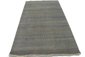 Blue & Ivory Grass Design 5X8'5 Modern Oriental Rug