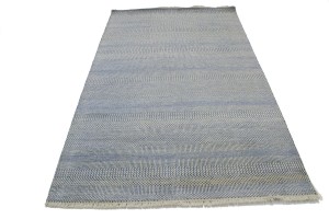 Blue & Ivory Grass Design 5X8'5 Modern Oriental Rug