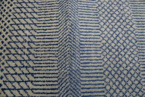 Blue & Ivory Grass Design 5X8'5 Modern Oriental Rug