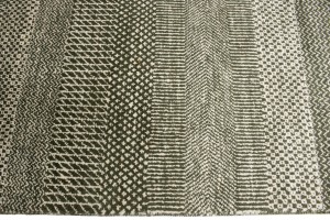 Olive Brown Grass Design 6X9 Modern Oriental Rug