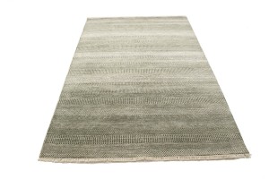 Olive Brown Grass Design 6X9 Modern Oriental Rug