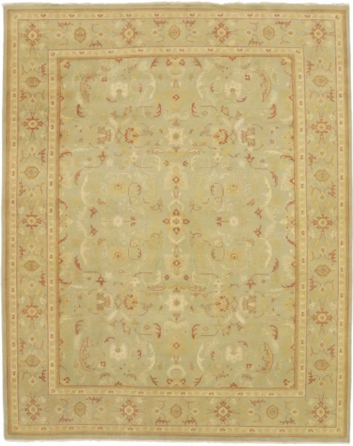 Tan Floral 8X10 Transitional Oriental Rug