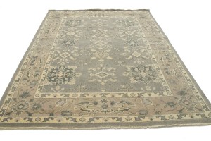 Brownish Gray Floral 8X10 Transitional Oriental Rug