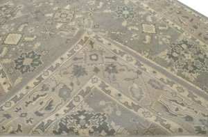 Brownish Gray Floral 8X10 Transitional Oriental Rug