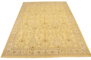 Muted Golden Beige Floral 9X12 Oriental Rug Oriental  Rug