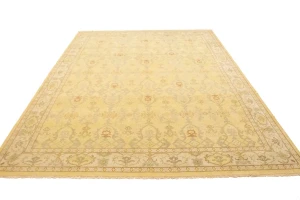 Muted Golden Beige Floral 9X12 Oriental Rug Oriental  Rug