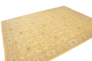 Muted Golden Beige Floral 9X12 Oriental Rug Oriental  Rug