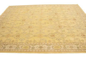 Muted Golden Beige Floral 9X12 Oriental Rug Oriental  Rug