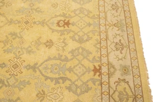 Muted Golden Beige Floral 9X12 Oriental Rug Oriental  Rug