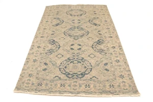 Beige Floral Transitional 5X8 Oriental Rug