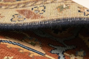 Dark Navy Geometric 8X10 Heriz Serapi Oriental Rug