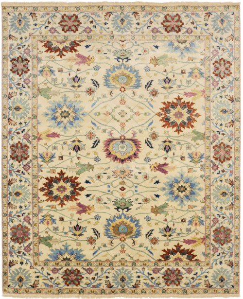 Beige Floral Osh Chobi Peshawar 8X10 Oriental Rug