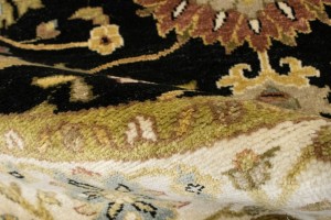 Black Floral 6X6 Chobi Peshawar Oriental Round Rug