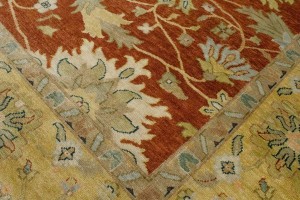 Rust Floral 9X12 Osh Chobi Peshawar Oriental Rug