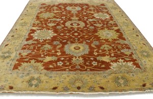 Rust Floral 9X12 Osh Chobi Peshawar Oriental Rug