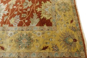 Rust Floral 9X12 Osh Chobi Peshawar Oriental Rug