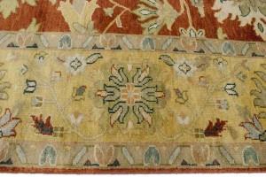 Rust Floral 9X12 Osh Chobi Peshawar Oriental Rug